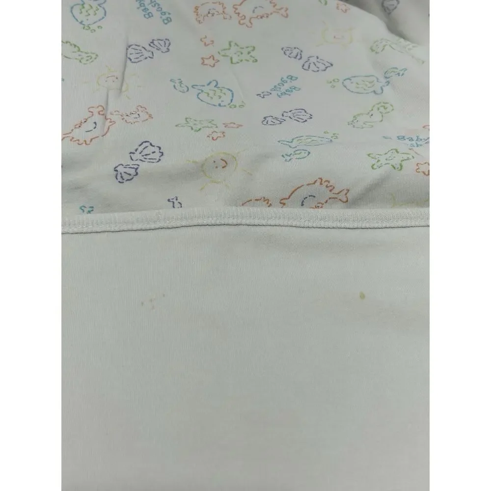 Vintage Oshkosh Baby B’Gosh Baby Blanket Cotton Fish Sun Crab Starfish Shell